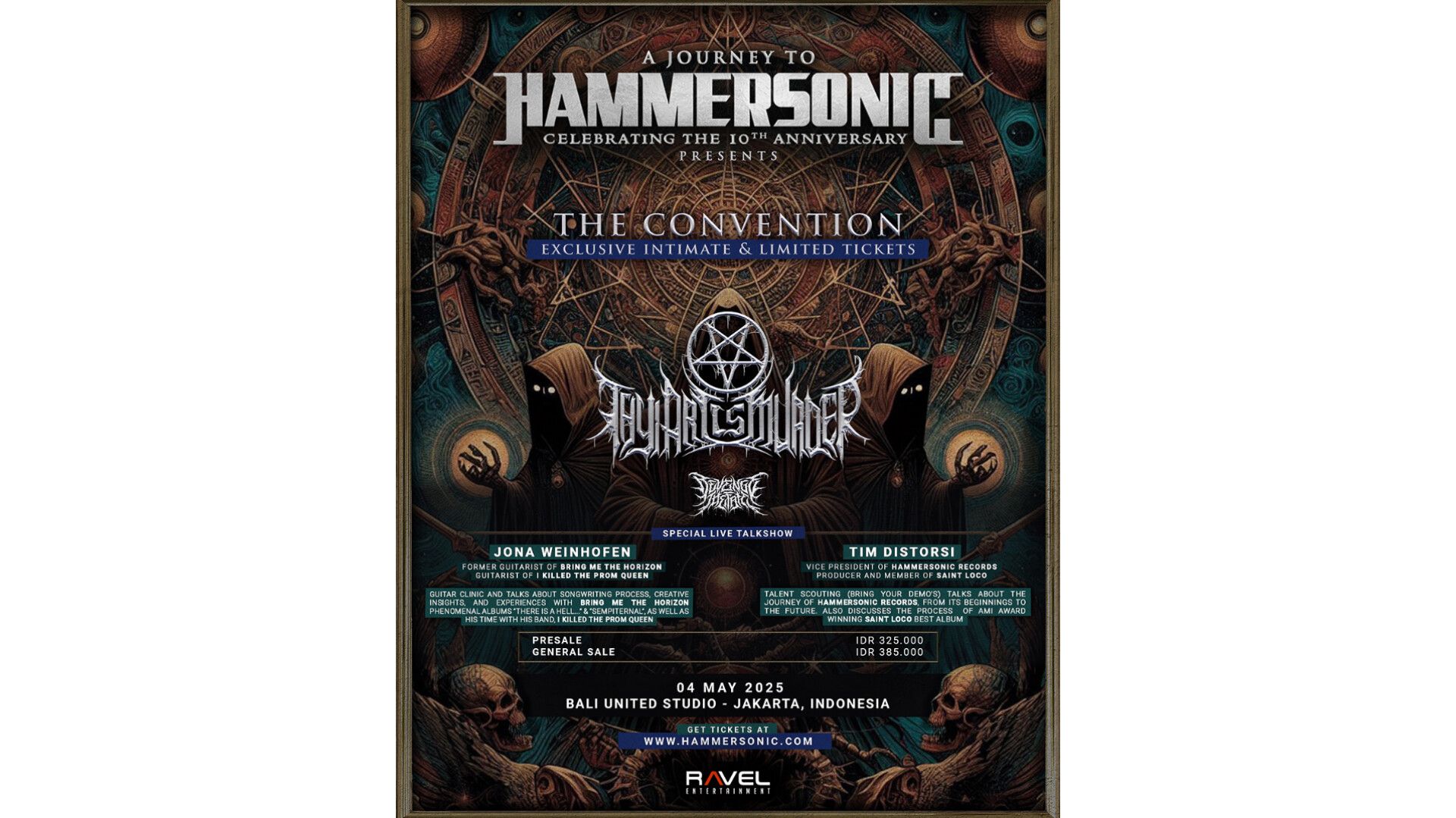 Thy Art Is Murder menjadi bintang utama di Hammersonic Convention Road to 10th Anniversary.